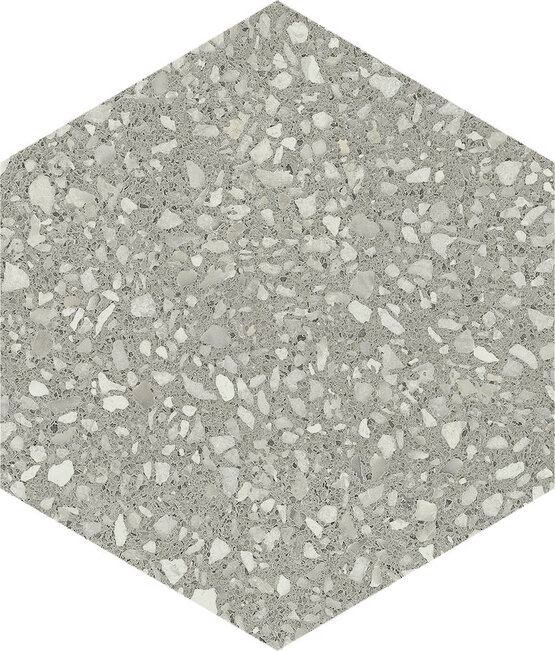 HEXAGON TERRAZZO GRAPHITE MATT 23X26 Stone Effect Porcelain Tiles uk