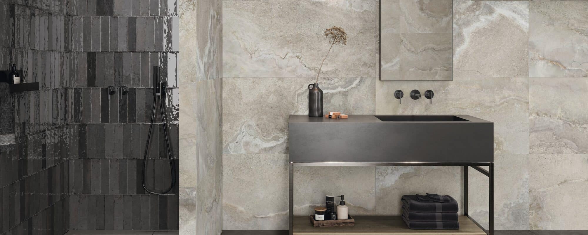 CROSS stone look porcelain tile for Walls and Floors uk slider