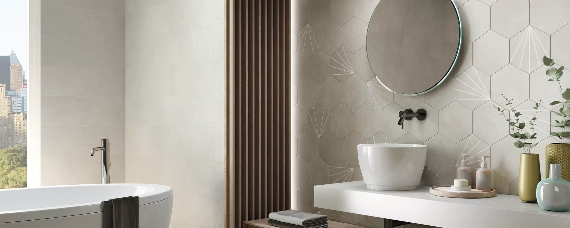 KLEN cement effect porcelain bathroom tiles uk slider 6