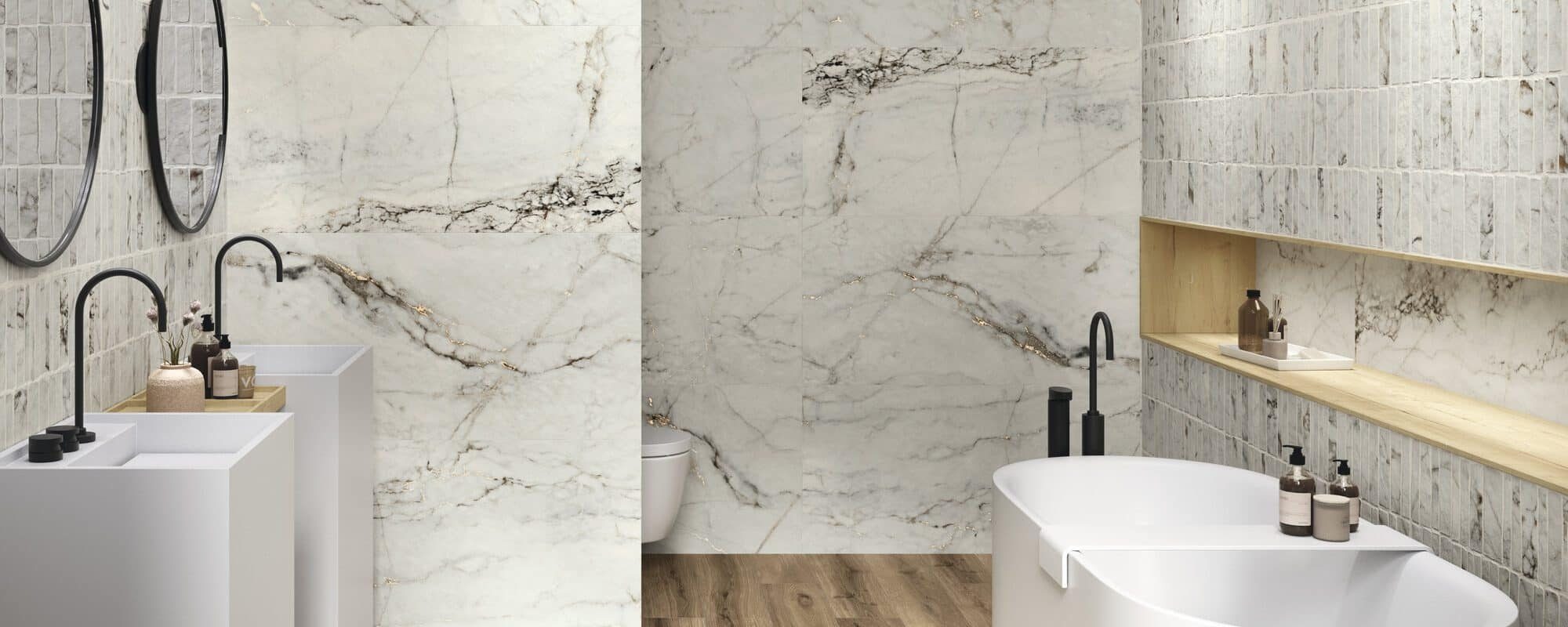 KOEN wood effect porcelain bathroom tiles london slider 1