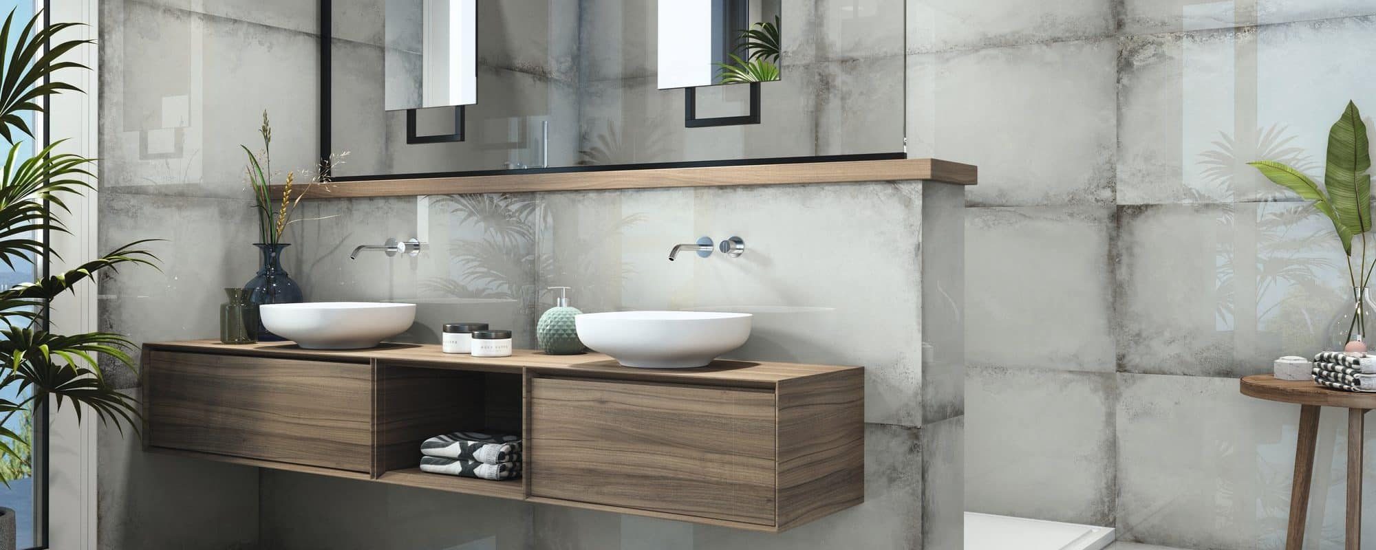 NAXOS cement effect porcelain bathroom tiles uk slider 2