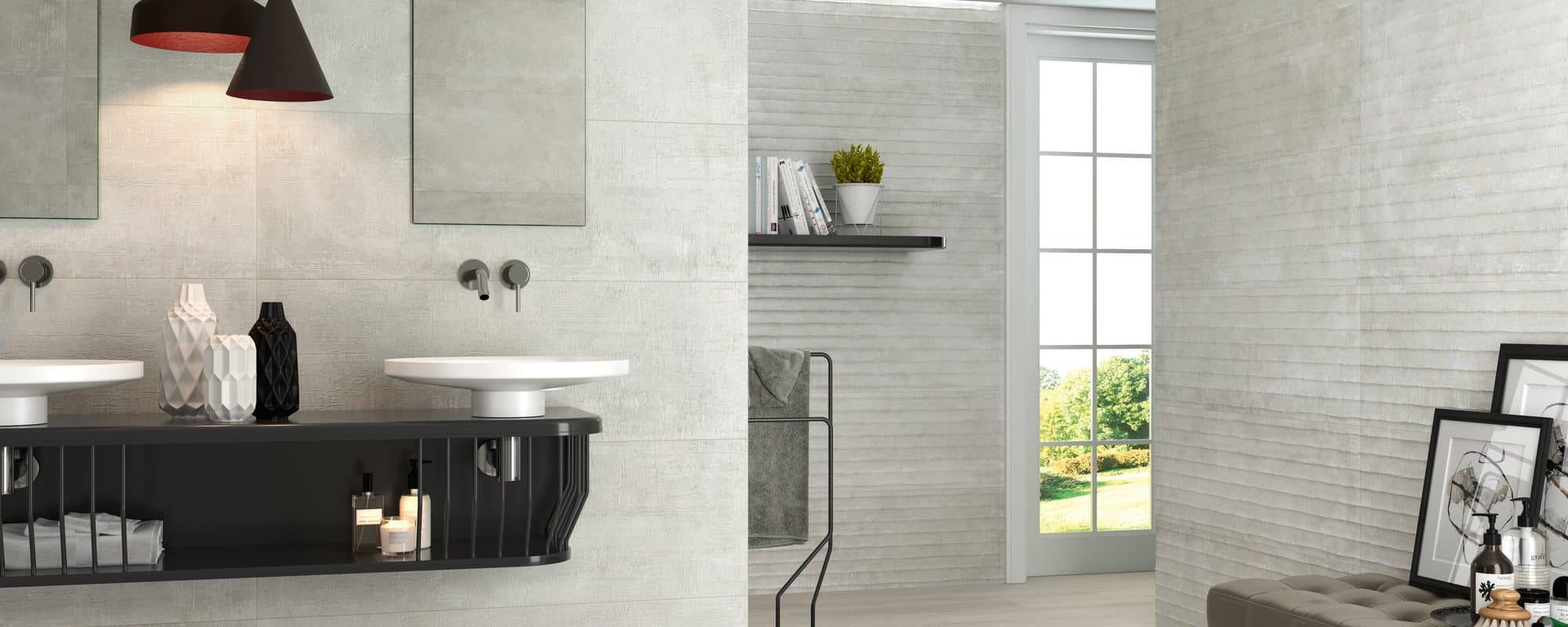 OLD STREET cement effect porcelain bathroom tiles uk slider 1