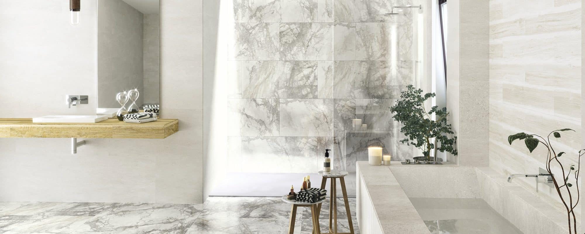 WABI SABI cement effect porcelain bathroom tiles london slider 3