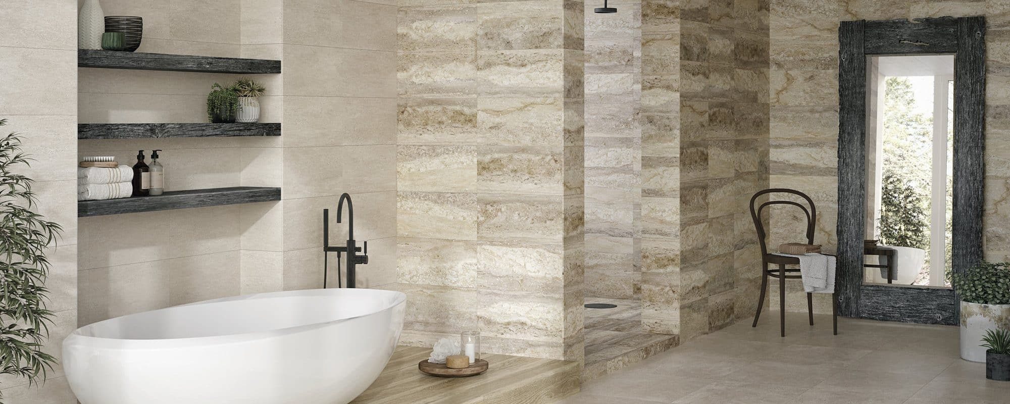 WABI SABI cement effect porcelain bathroom tiles london slider 4