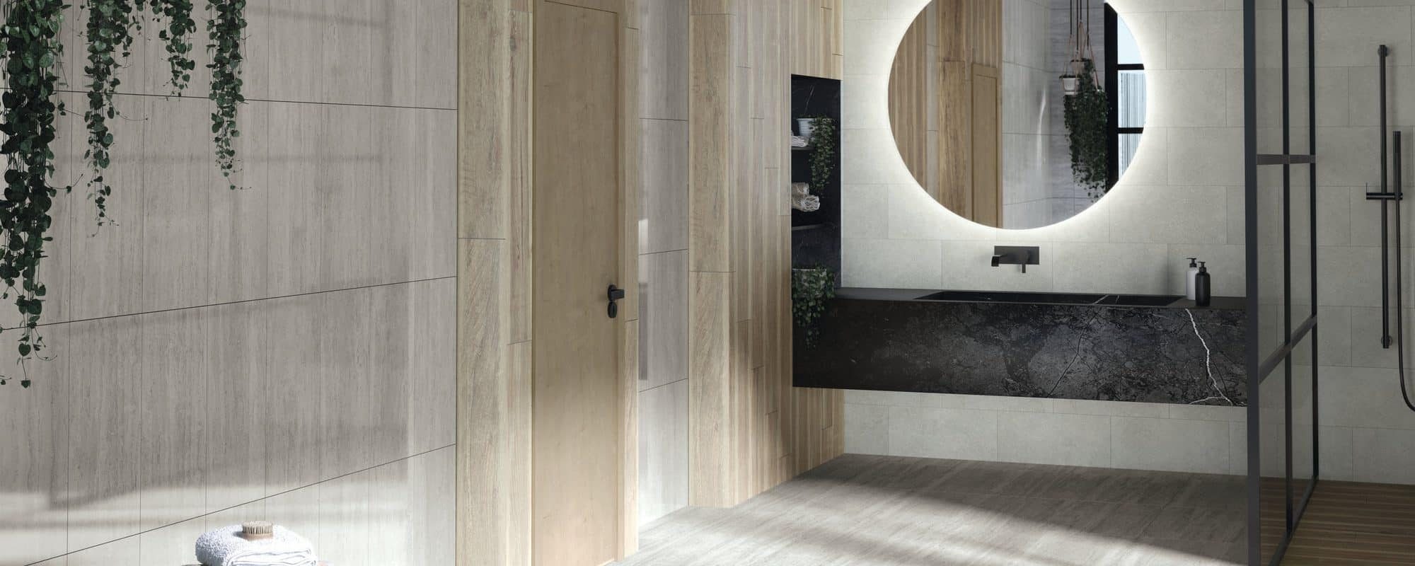 WABI SABI cement effect porcelain bathroom tiles uk slider 1